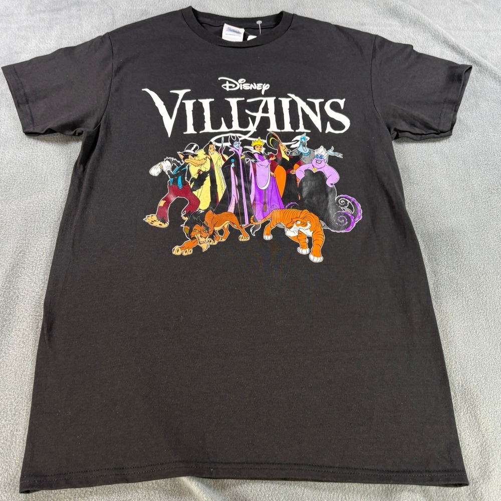Disney Villains Graphic T-Shirt Black Delta Pro Weight Maleficent Ursula Small